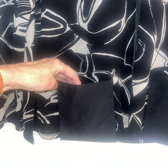 JOSEPH RIBKOFF Cowl Neck Tunic Top Black White Knit  Pockets NEW $199 Sz S/M - Picture 4 of 12